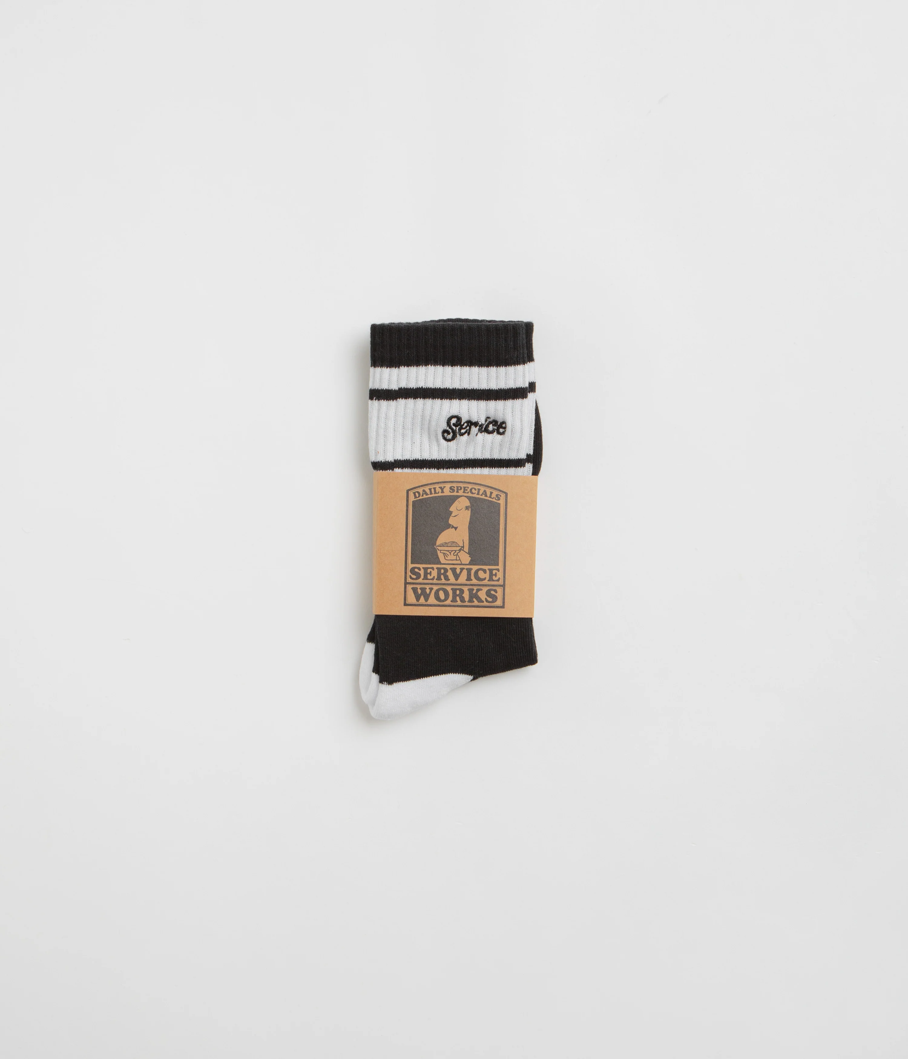 Service Works Logo Ringer Socks - Black - Image 3