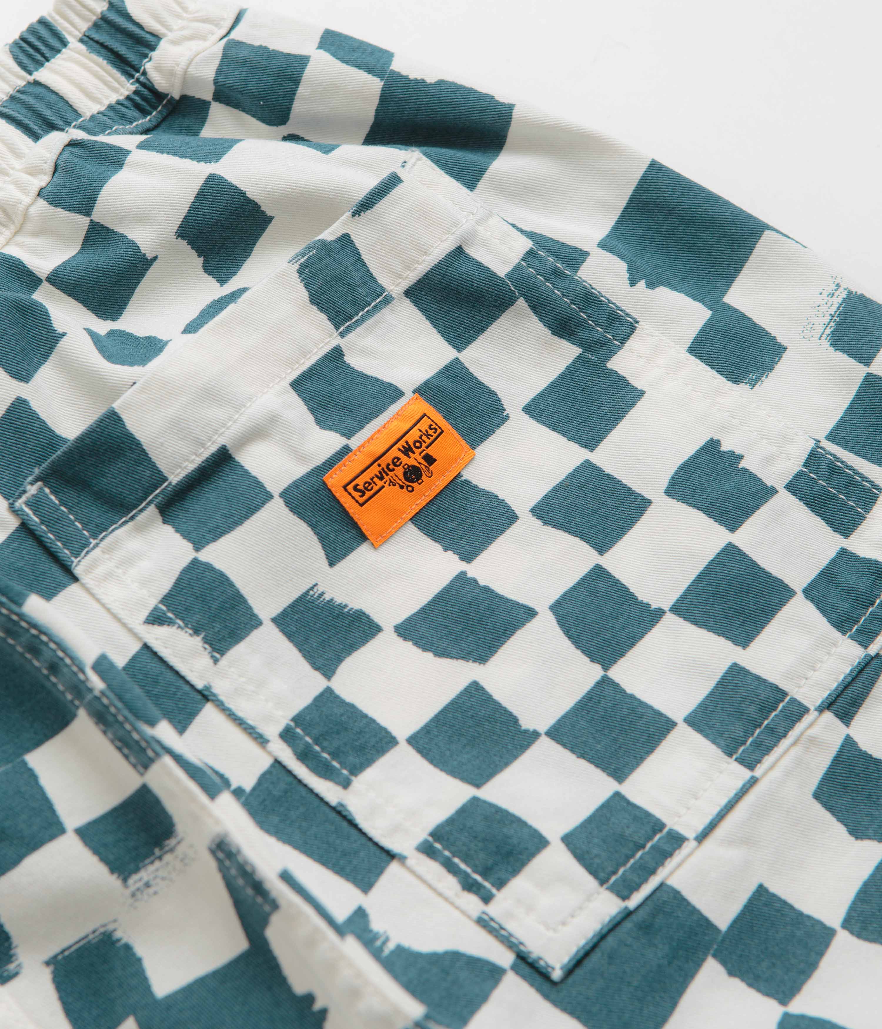 Service Works Printed Chef Pants - Teal Checker - Image 7
