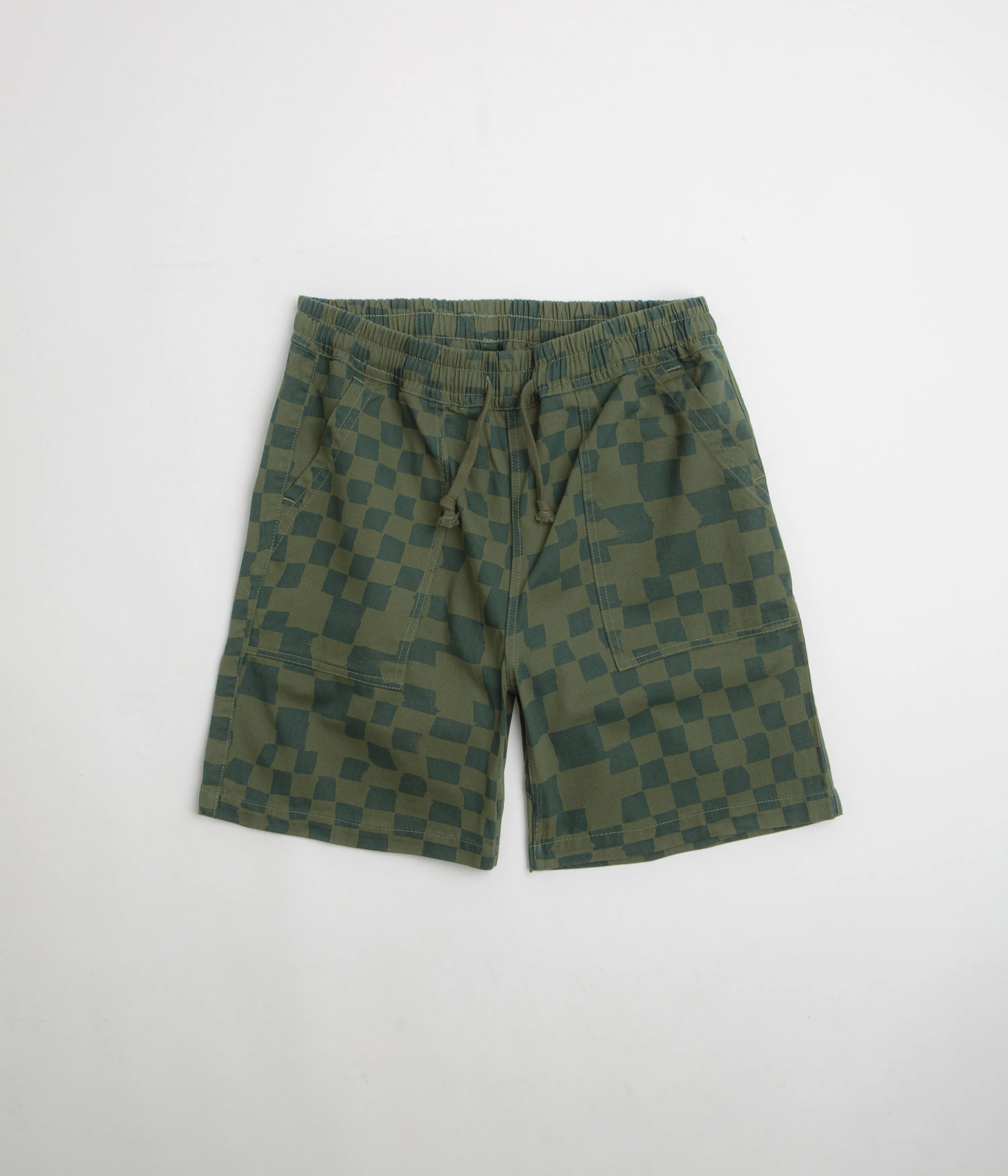 Service Works Printed Chef Shorts - Olive Checker