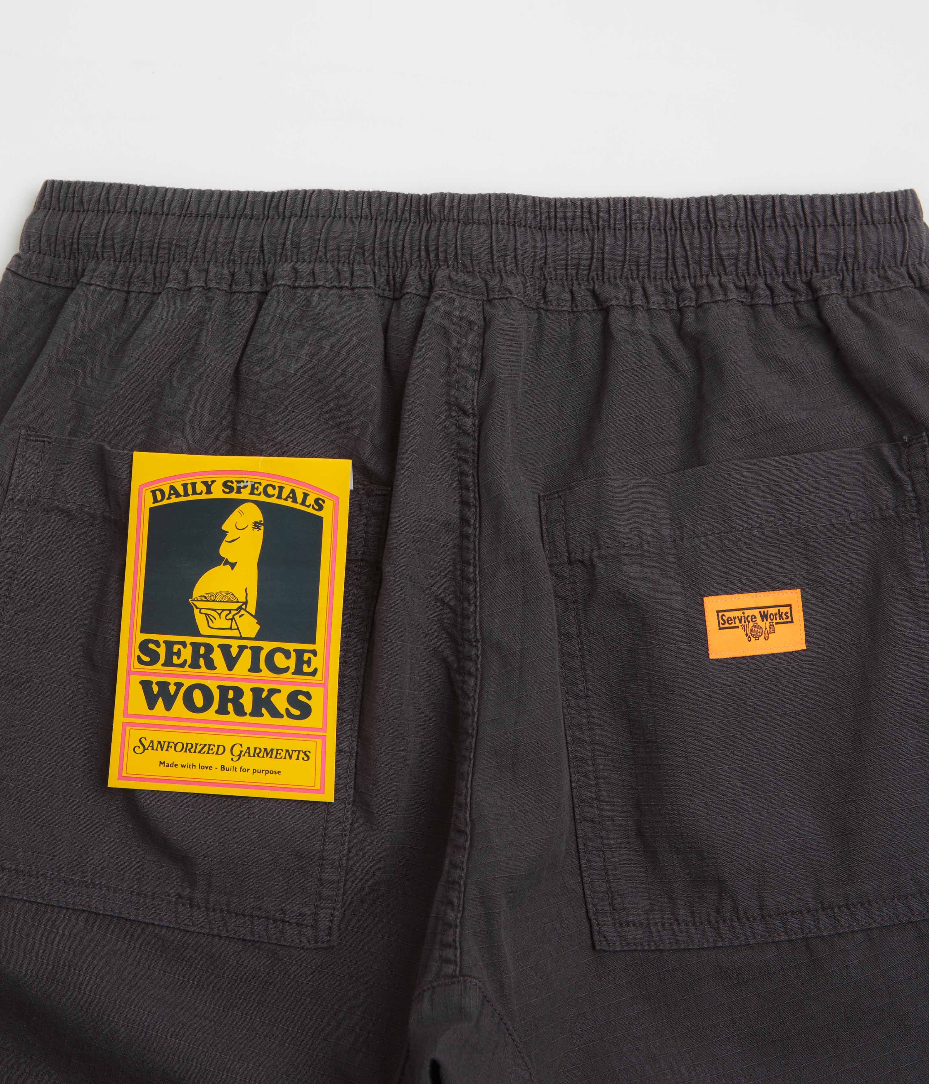 Service Works Ripstop Chef Shorts - Washed Black - Image 6