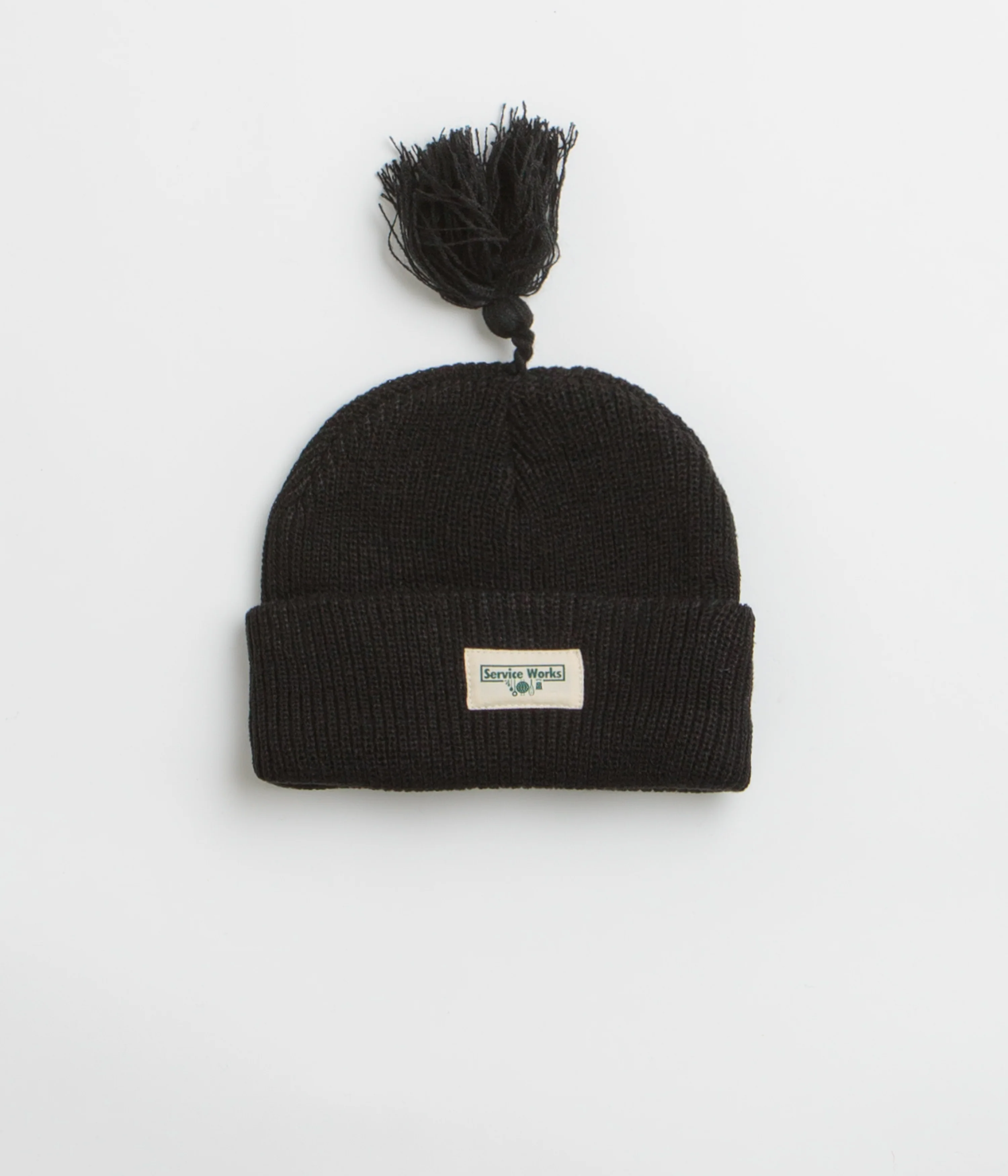 Service Works Tassel Beanie - Black
