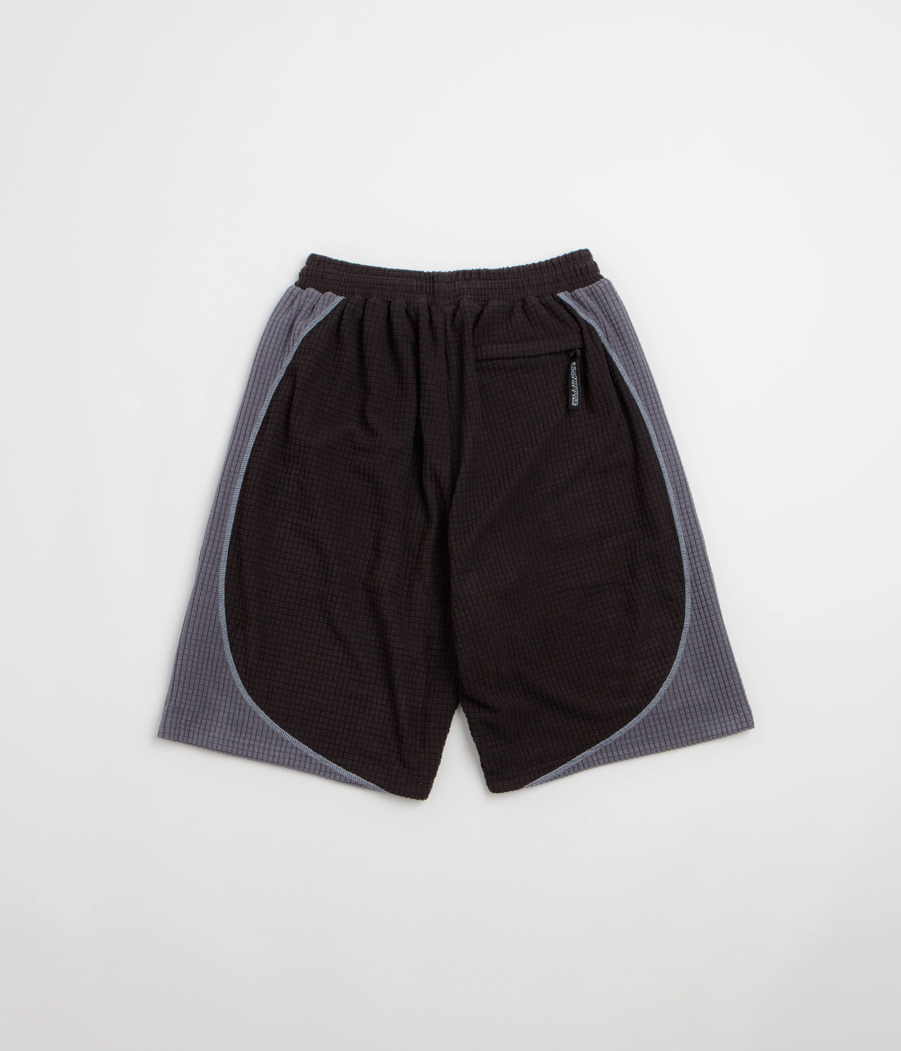 Sexhippies Grid Fleece Shorts - Black / Silver - Image 3