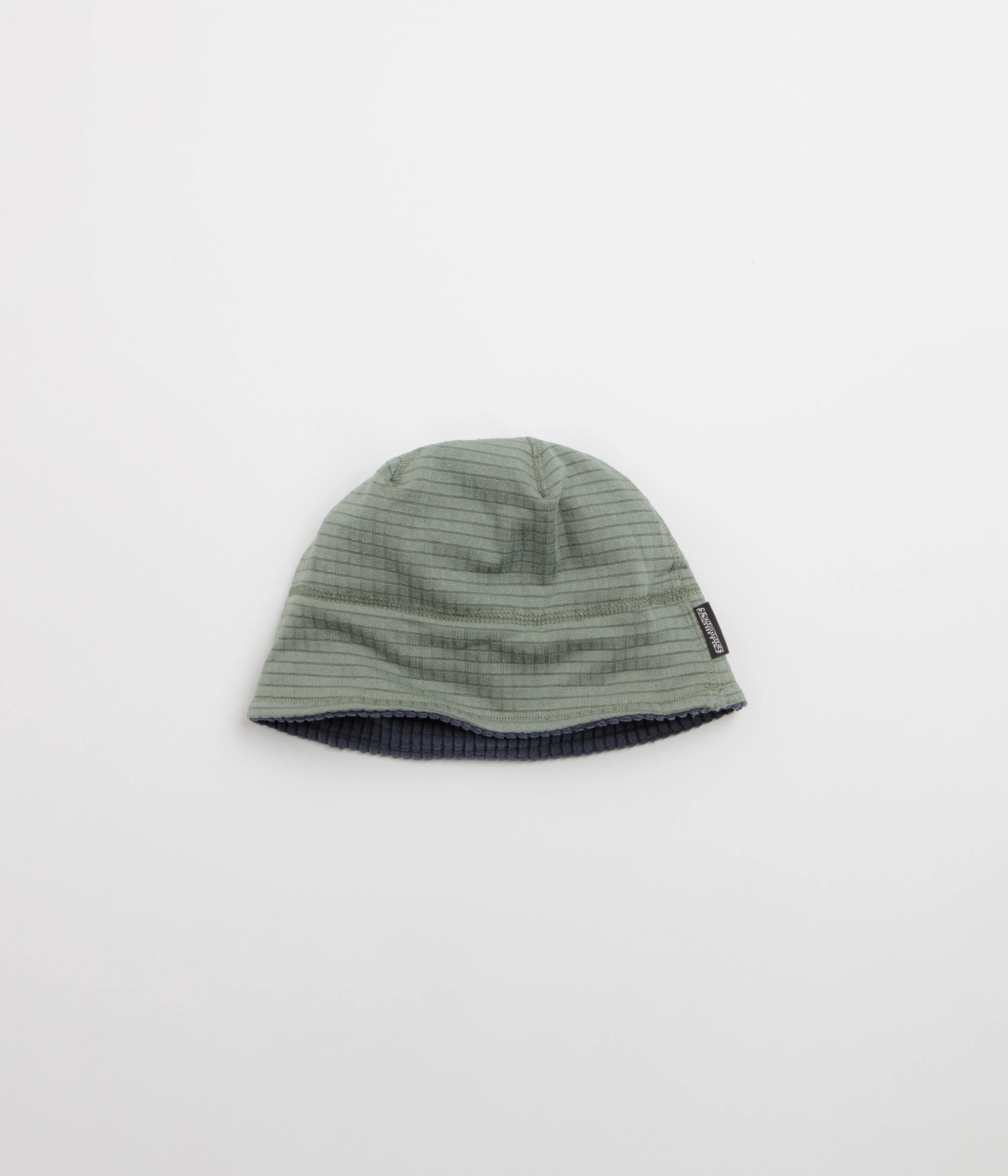 Sexhippies Reversible Grid Fleece Beanie - Navy / Sage - Image 3