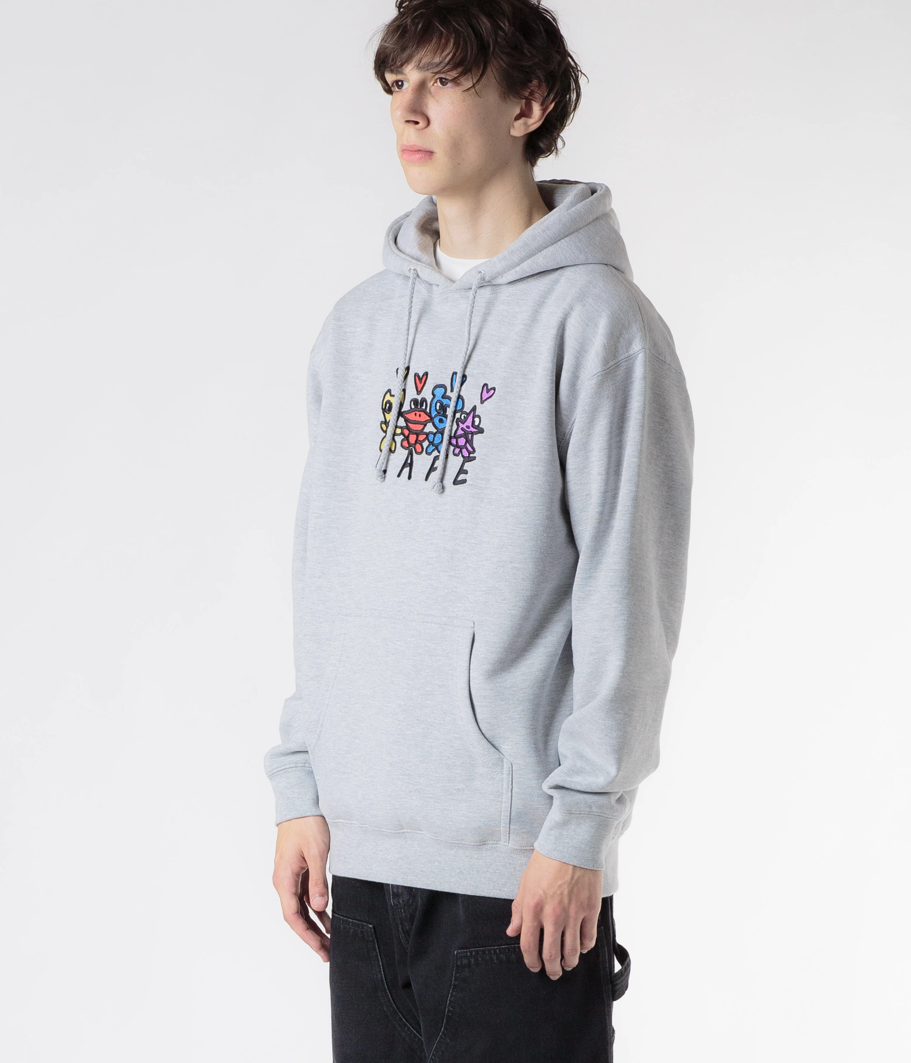 Skateboard Cafe Pals Hoodie - Heather Grey - Image 6