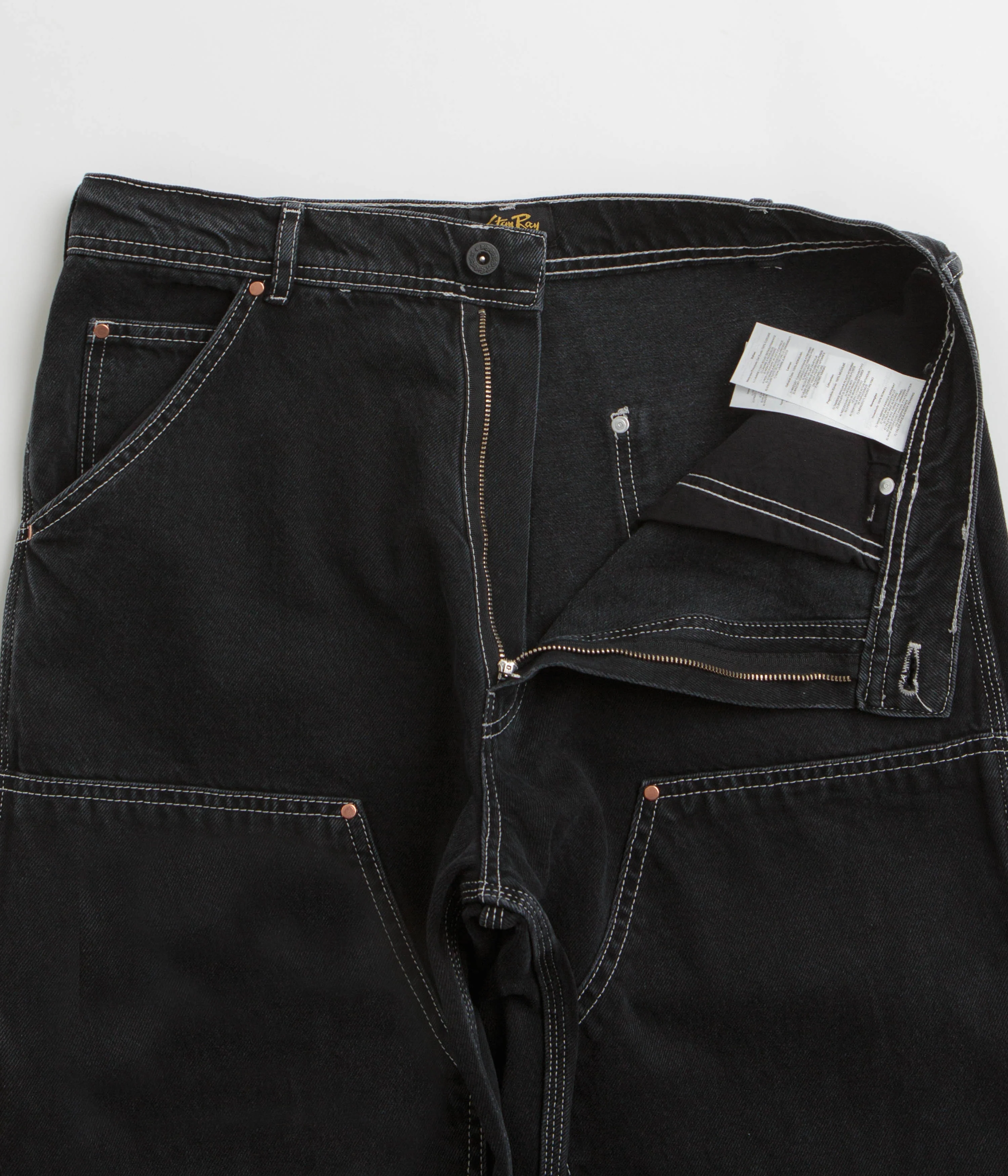 Stan Ray Double Knee Pants - Stonewashed Black Denim - Image 5