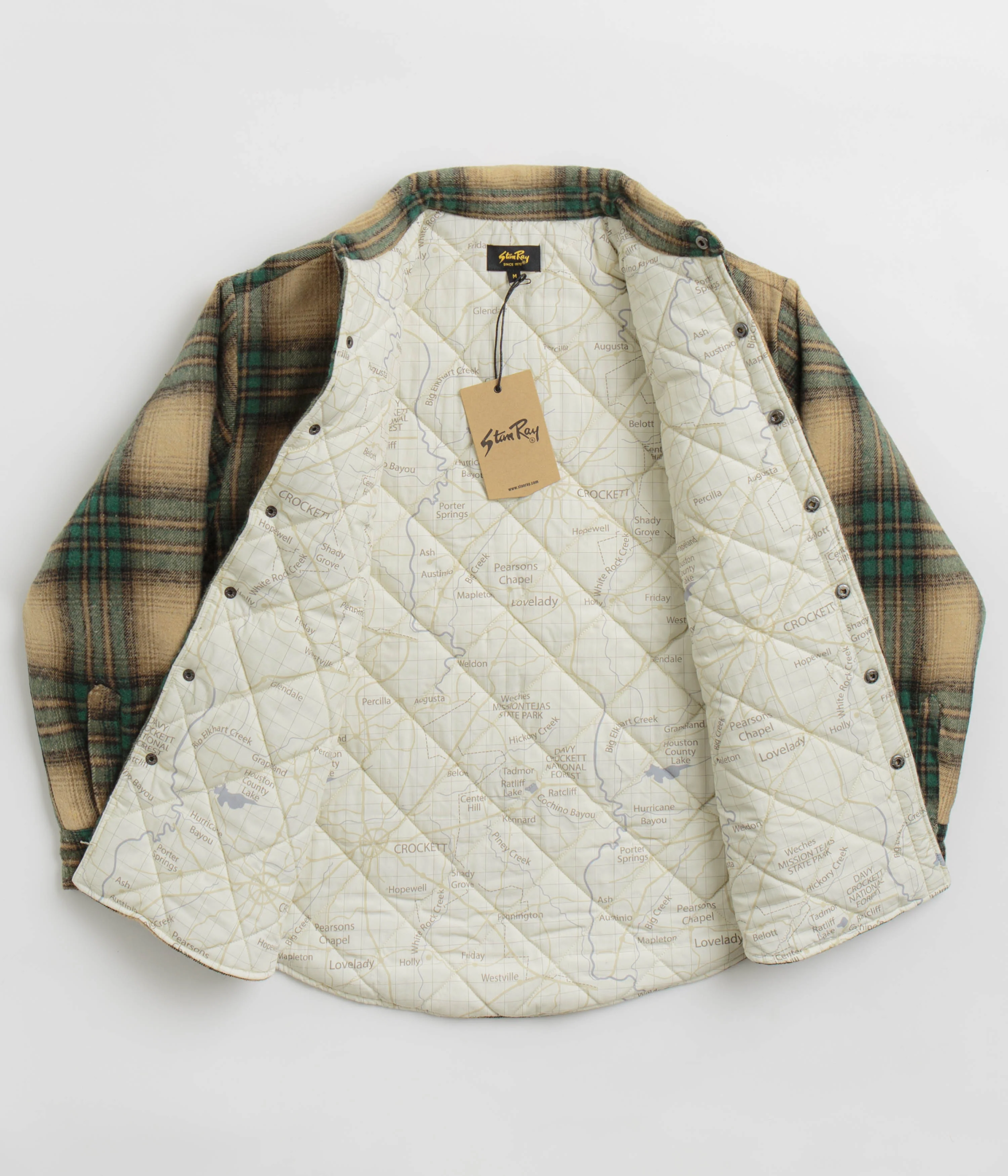 Stan Ray Quilted Plaid Overshirt - Olive Plaid - Image 2