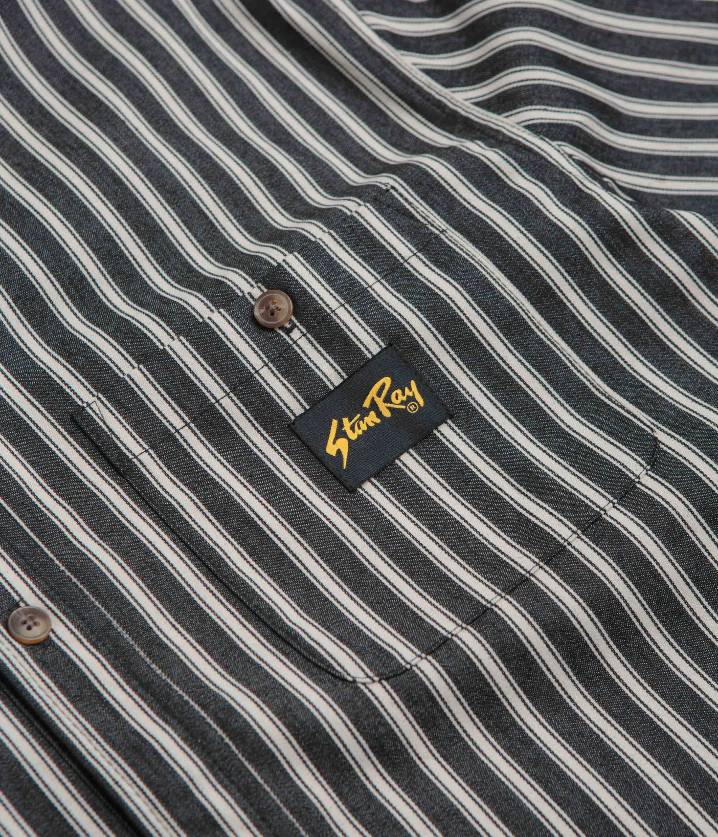 Stan Ray Short Sleeve Flannel Shirt - Charcoal Stripe - Image 3