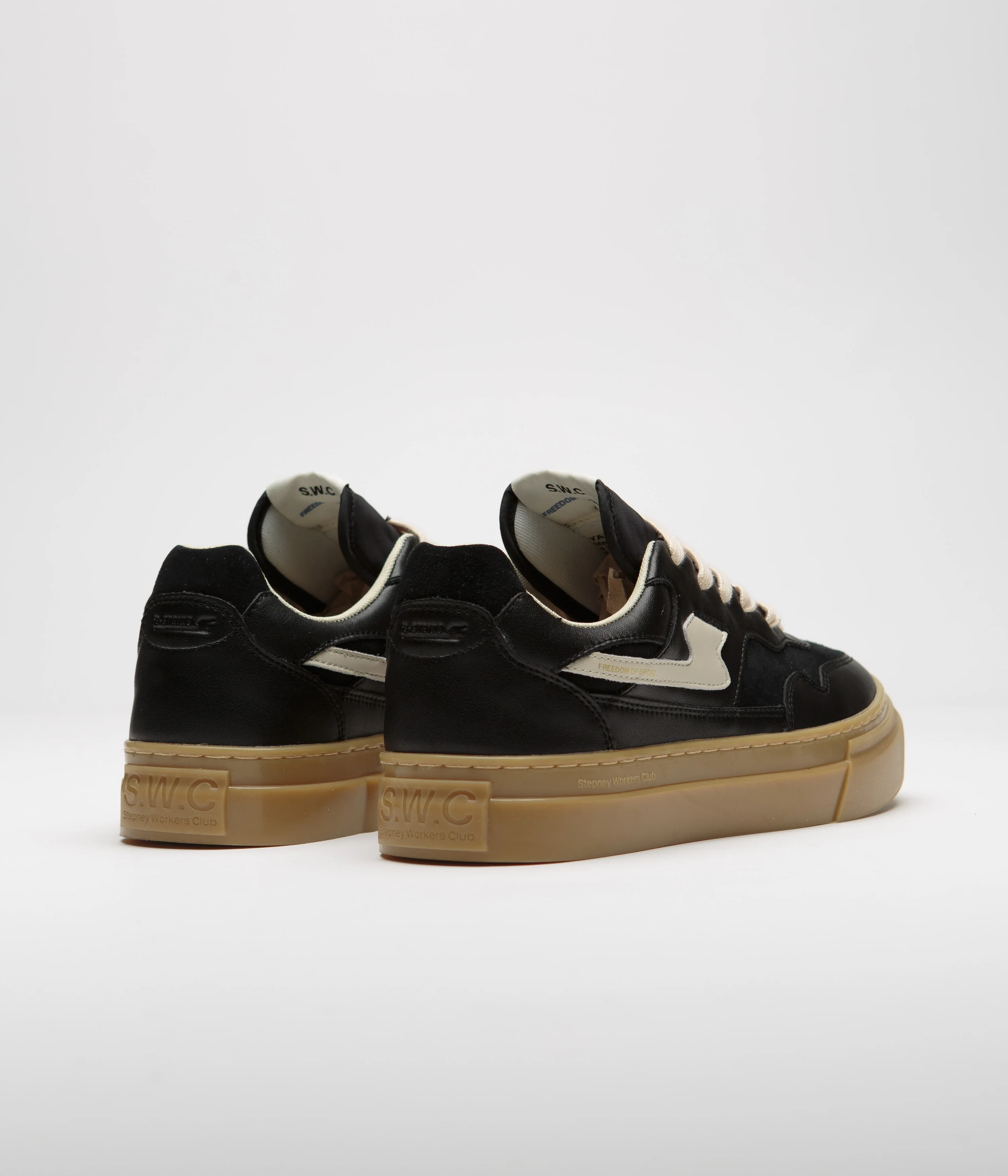 Stepney Workers Club Pearl S-Strike Leather Shoes - Black / Gum - Image 4