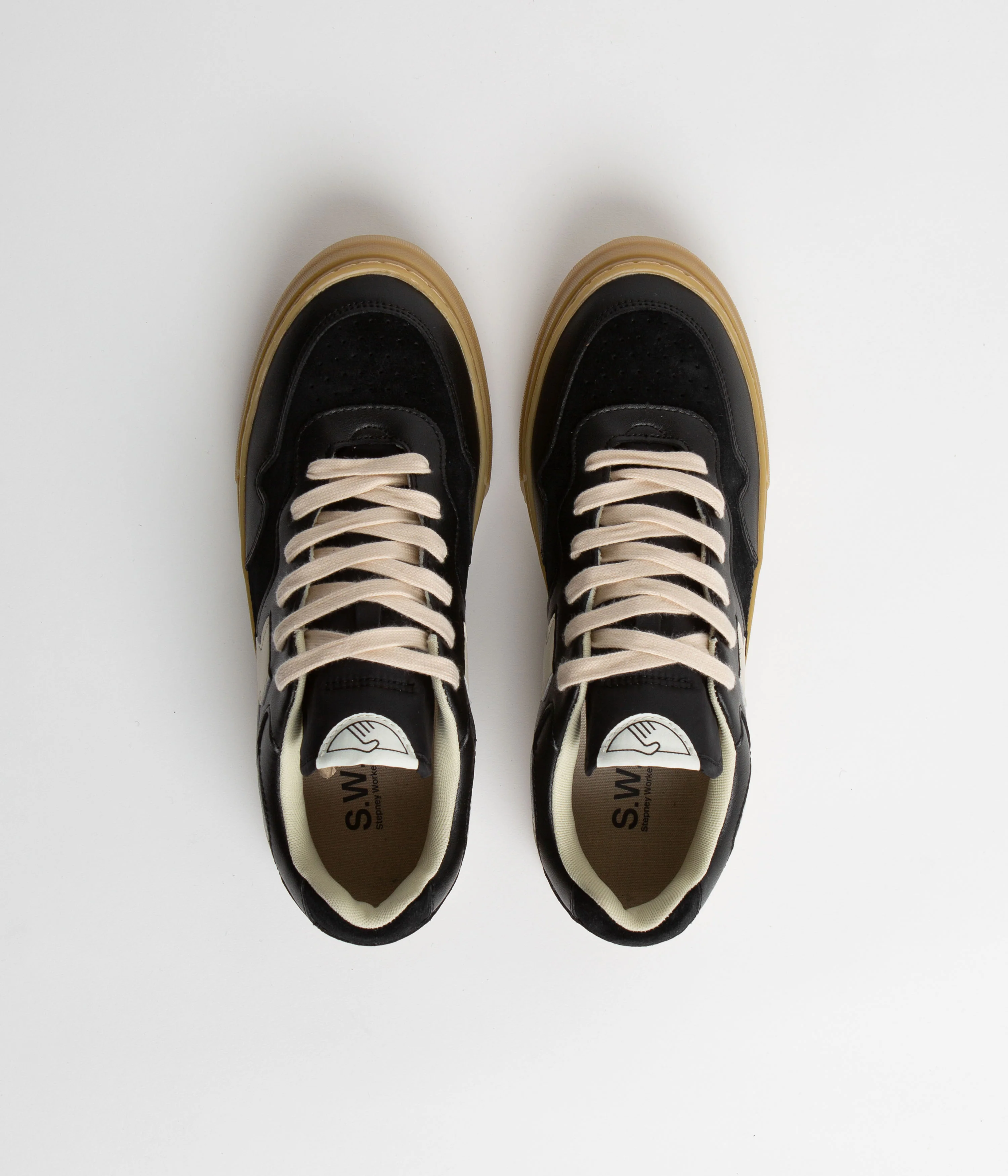 Stepney Workers Club Pearl S-Strike Leather Shoes - Black / Gum - Image 7