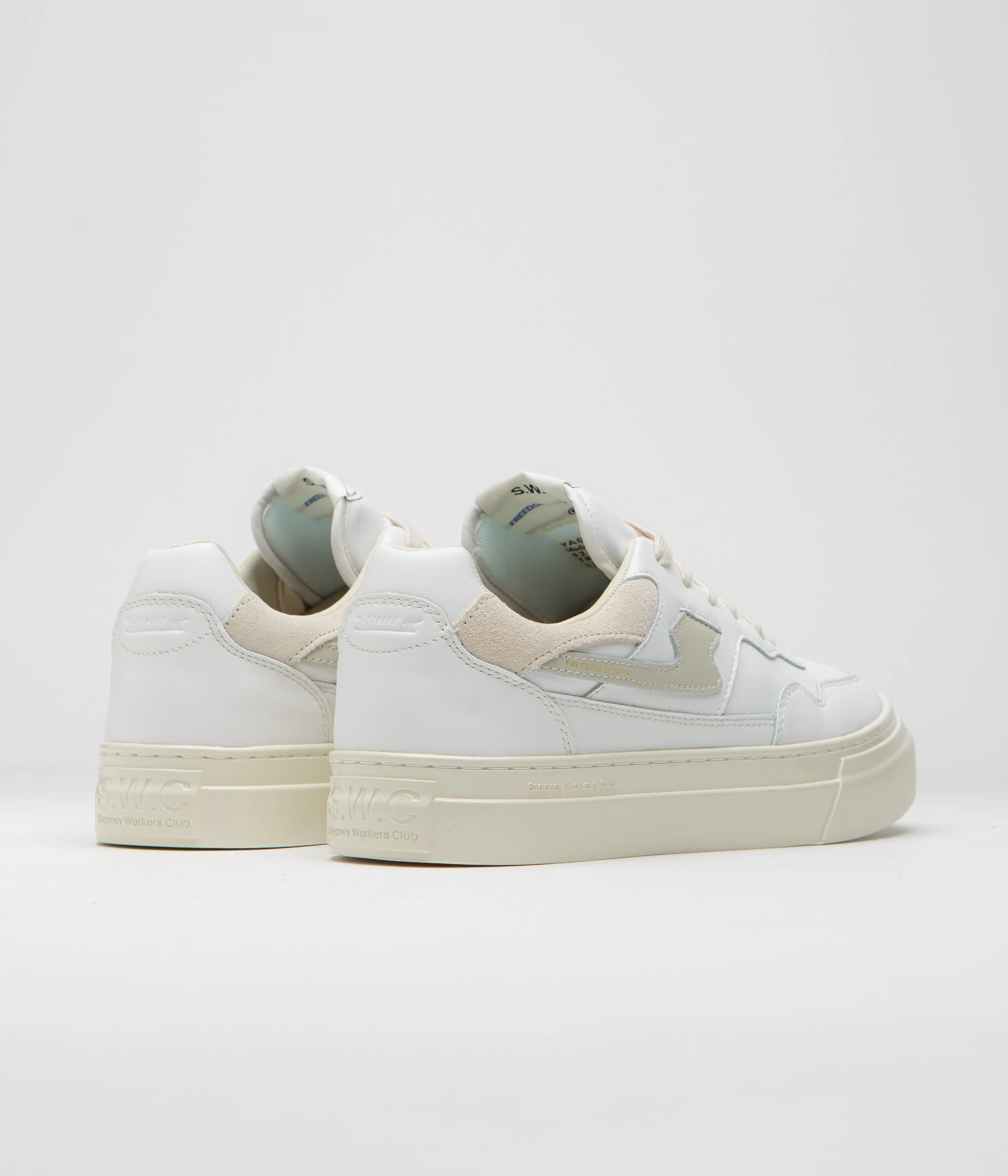 Stepney Workers Club Pearl S-Strike Leather Shoes - White / Putty - Image 4