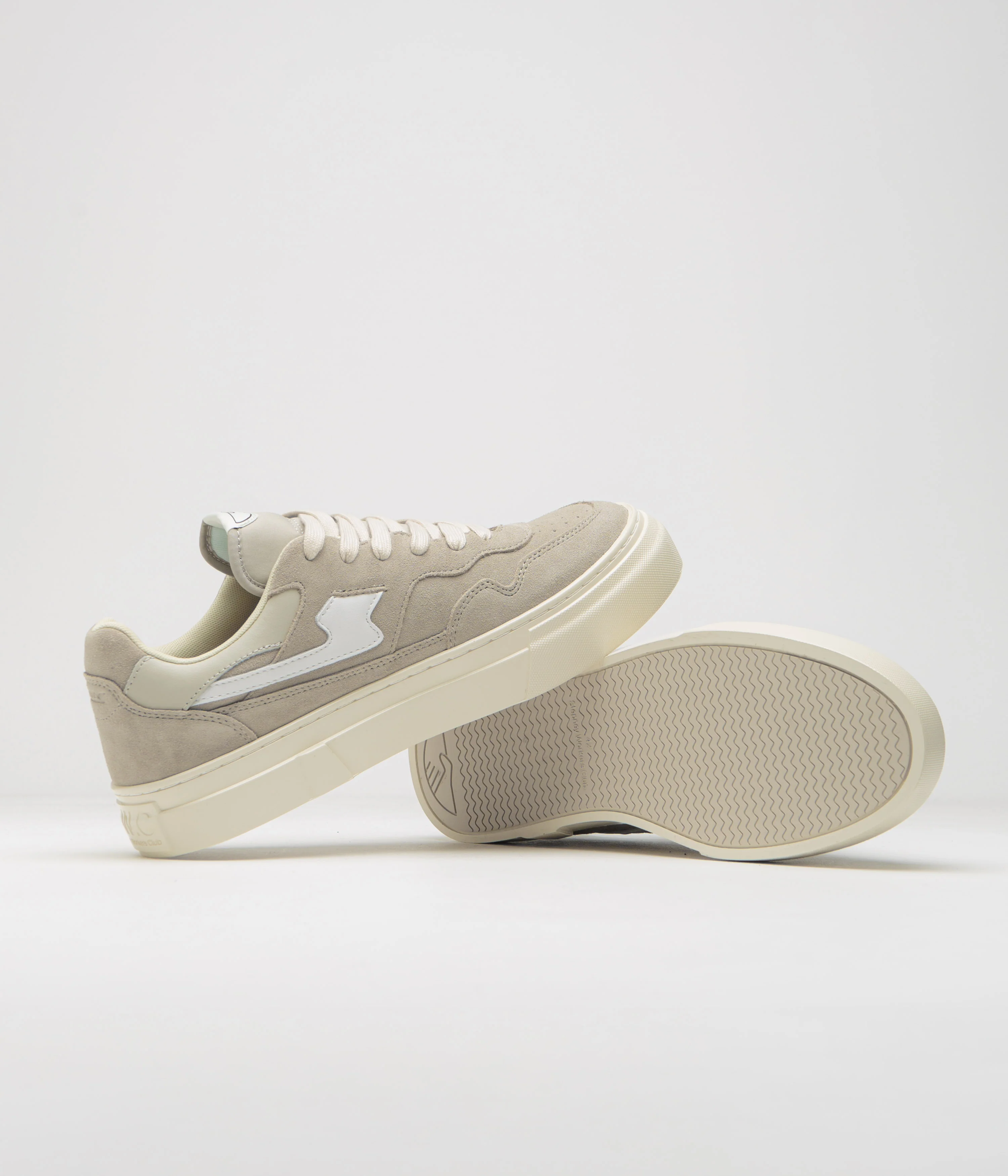 Stepney Workers Club Pearl S-Strike Suede Shoes - Light Grey / White - Image 5