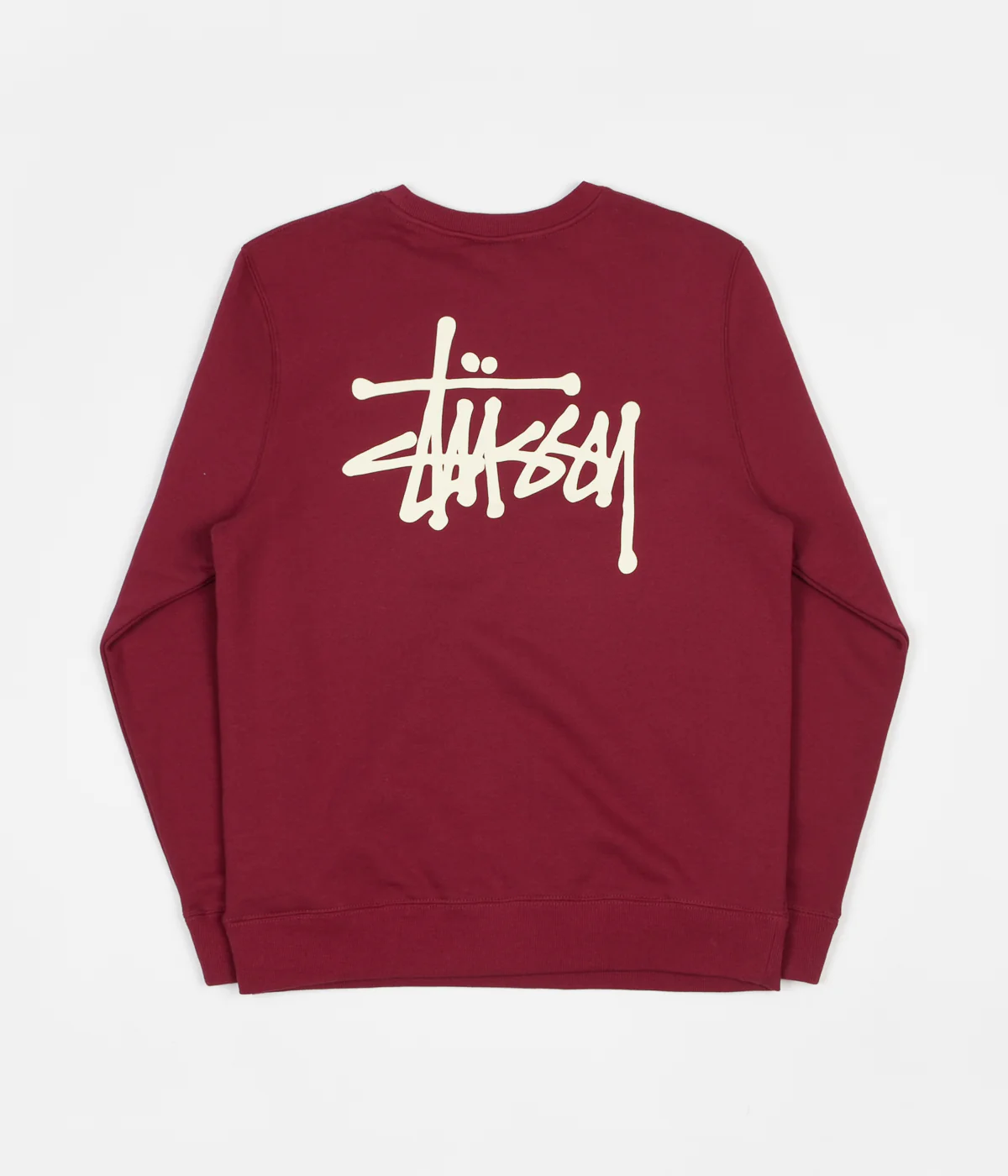 Stussy Basic Stussy Crewneck Sweatshirt - Wine - Image 2