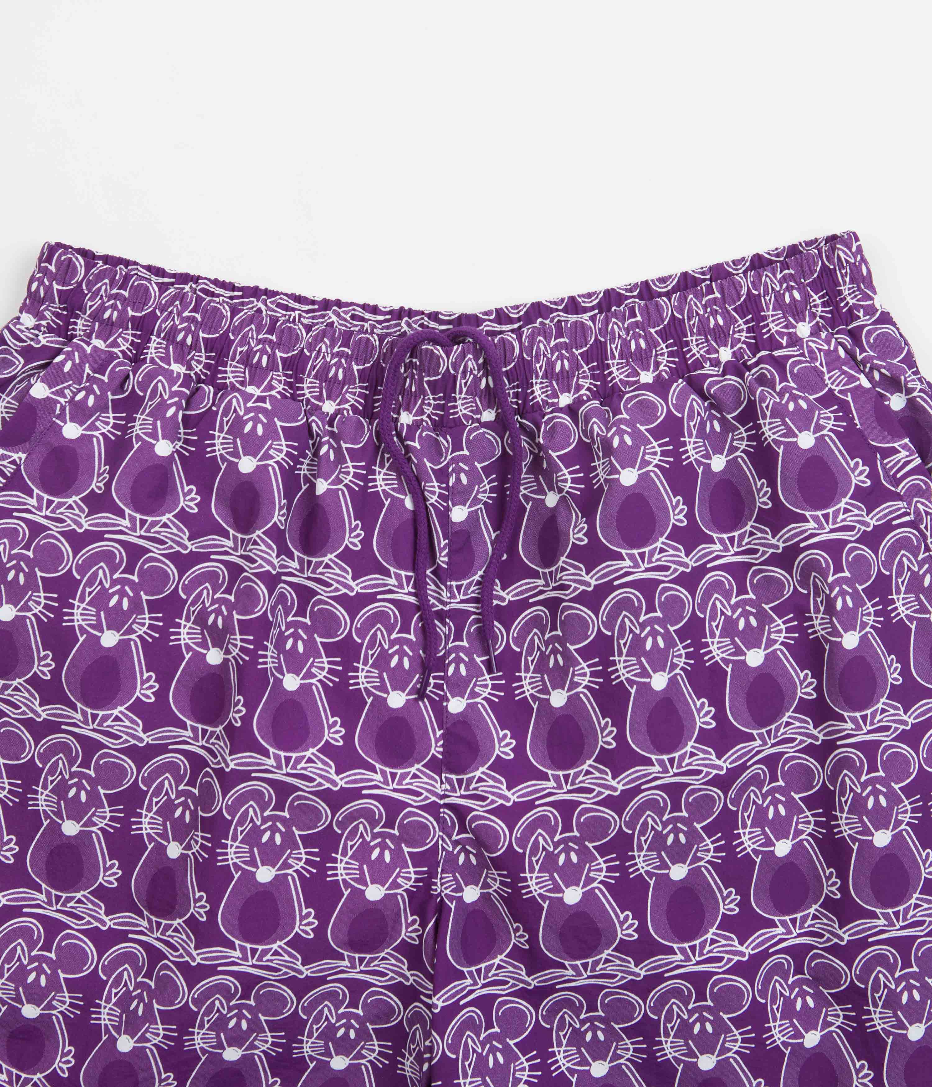 The Trilogy Tapes Mouse Swim Shorts - Purple / White - Image 4