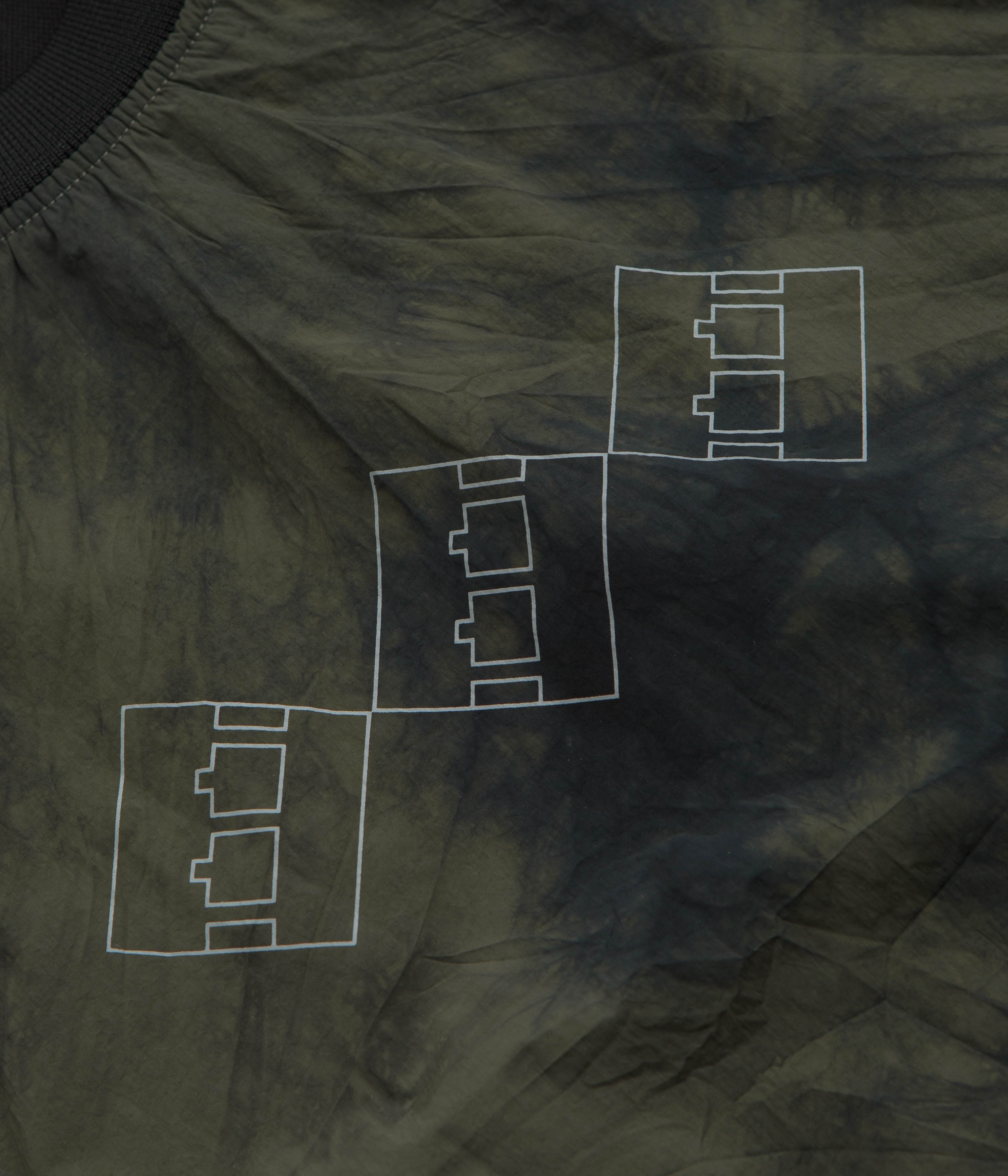 The Trilogy Tapes Tech Sports Crewneck Sweatshirt - Black / Olive Marble - Image 3