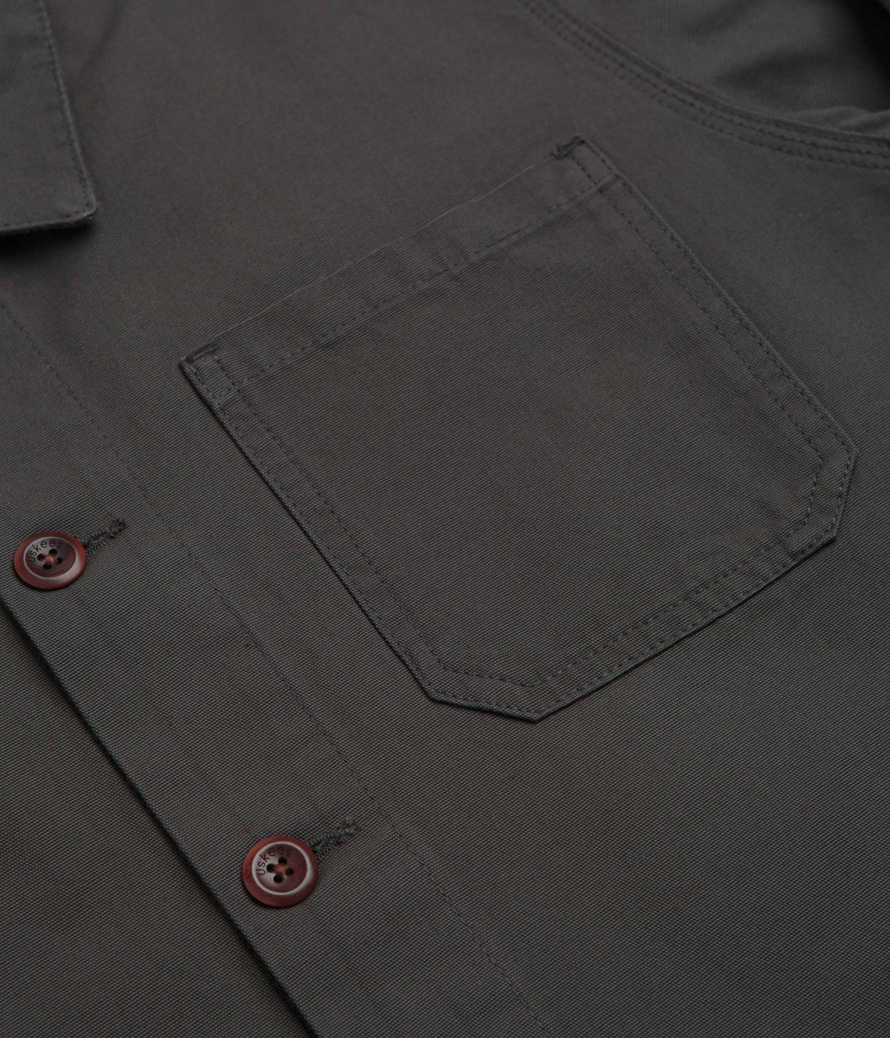 Uskees 3001 Buttoned Overshirt - Charcoal - Image 5