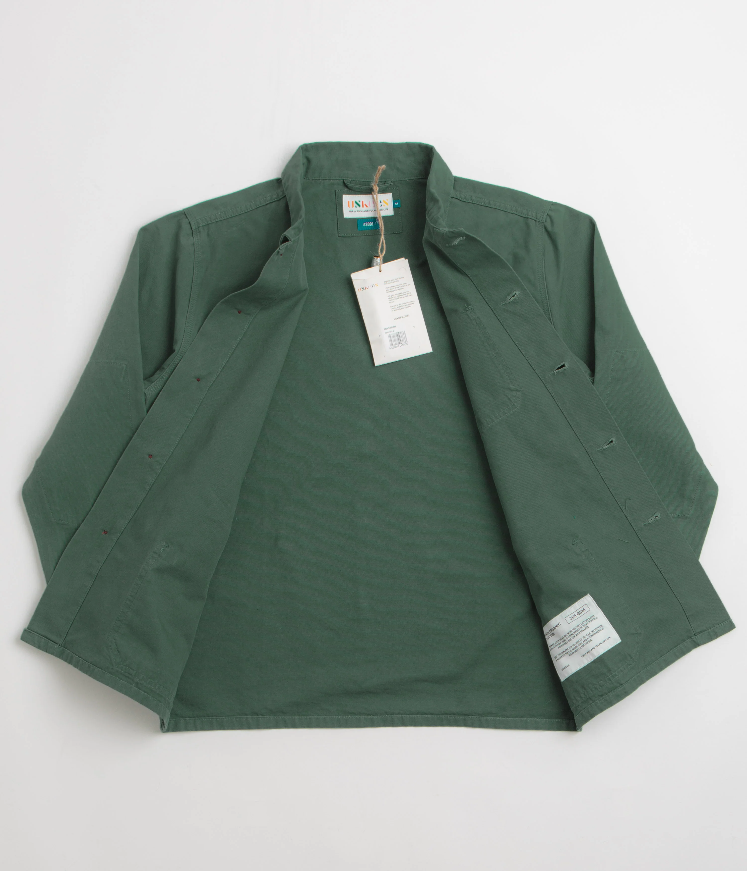 Uskees 3001 Buttoned Overshirt - Green - Image 2