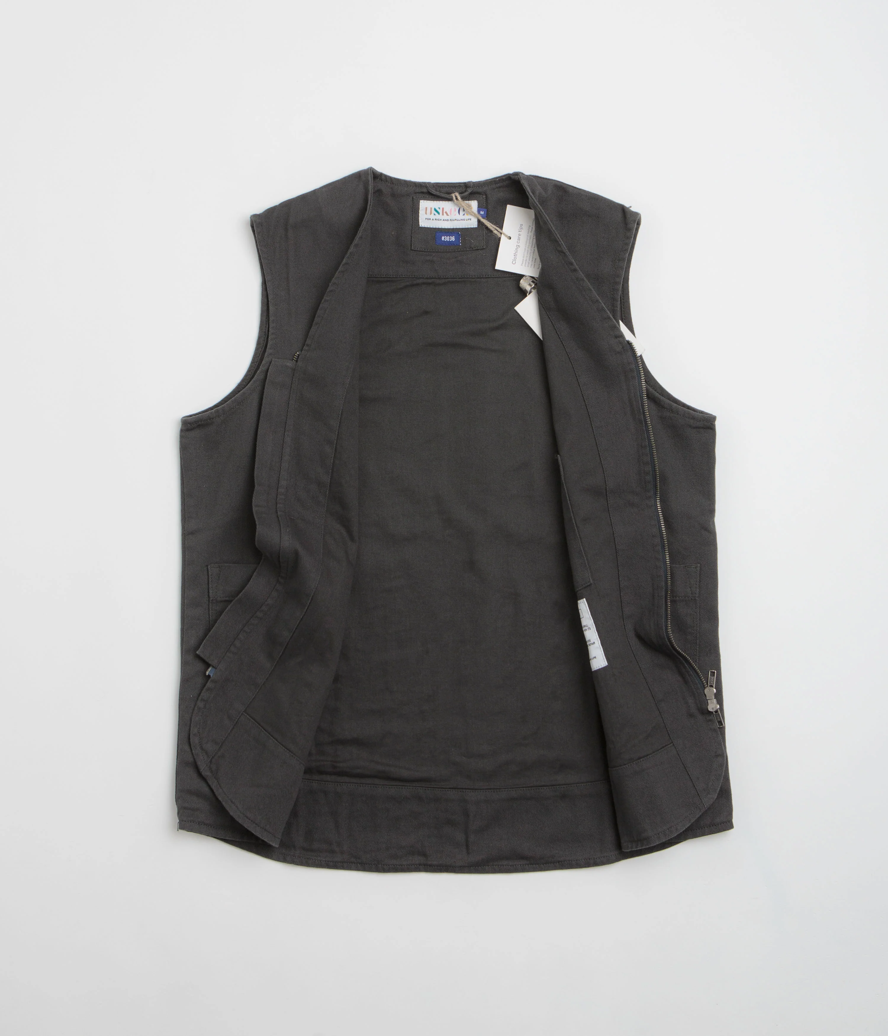 Uskees 3036 Drill Zip-Up Vest - Charcoal - Image 2