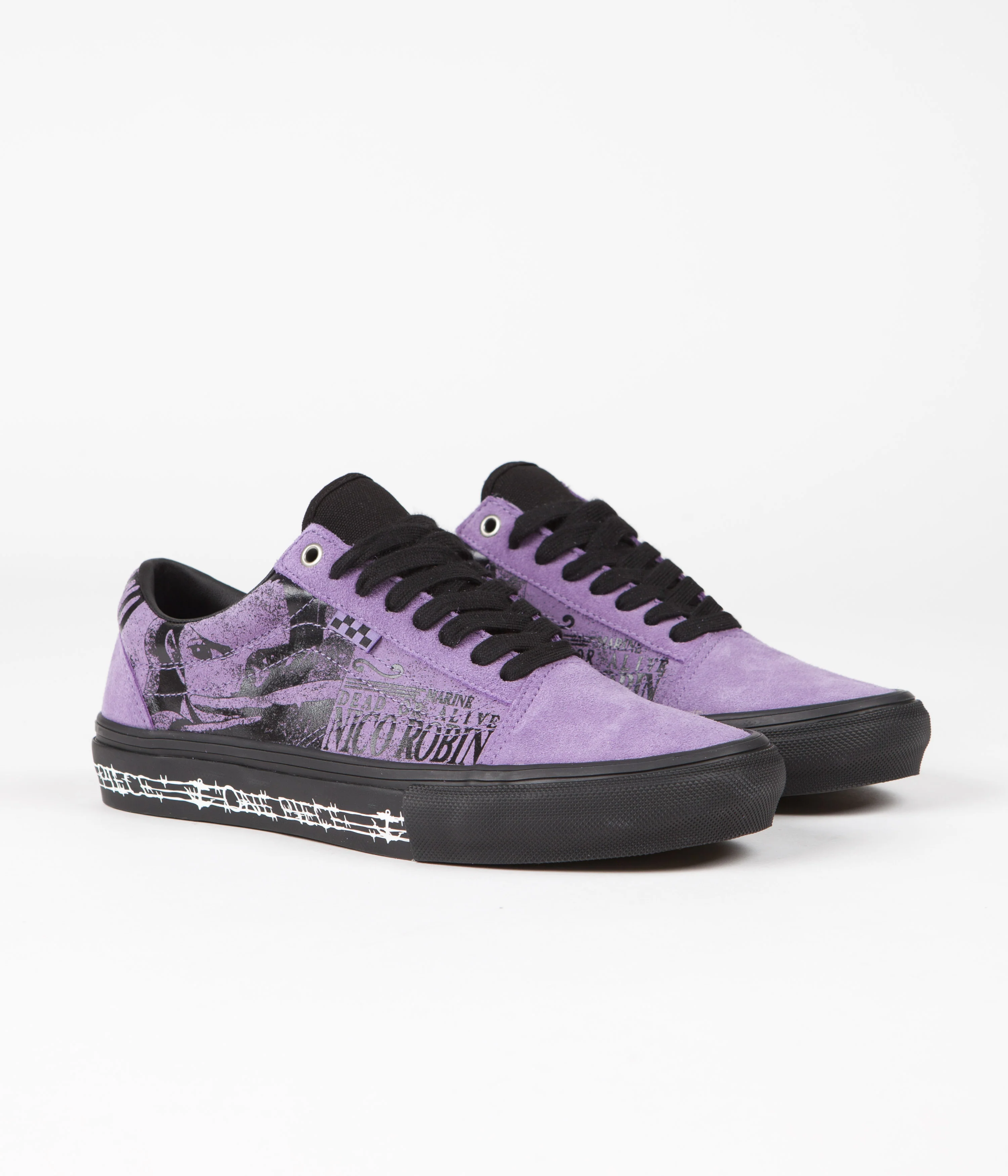 Vans Skate Old Skool Shoes - (One Piece Wanted Nico) Robin Purple - Image 2