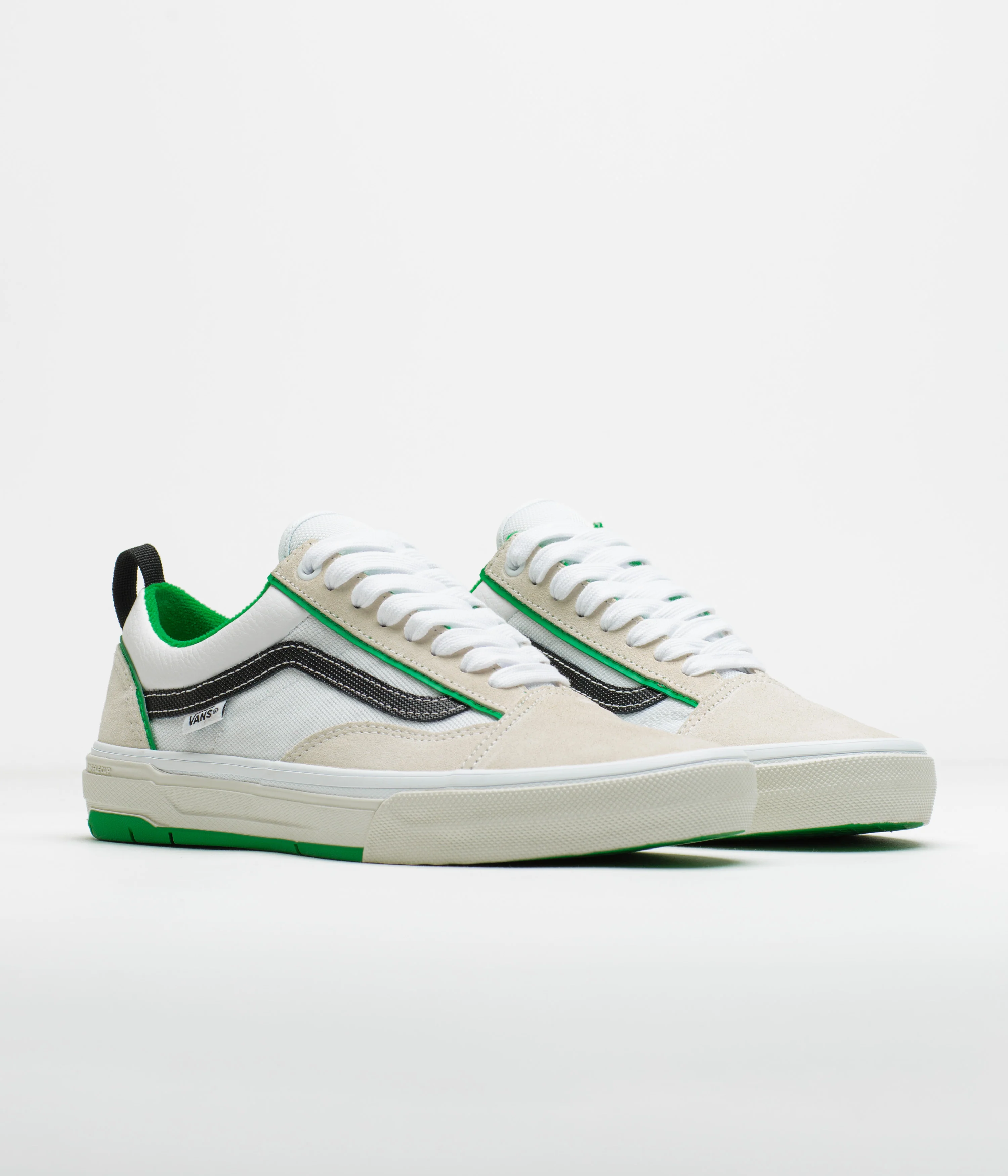 Vans Skate Old Skool Wafflecup Shoes - White / Green - Image 2