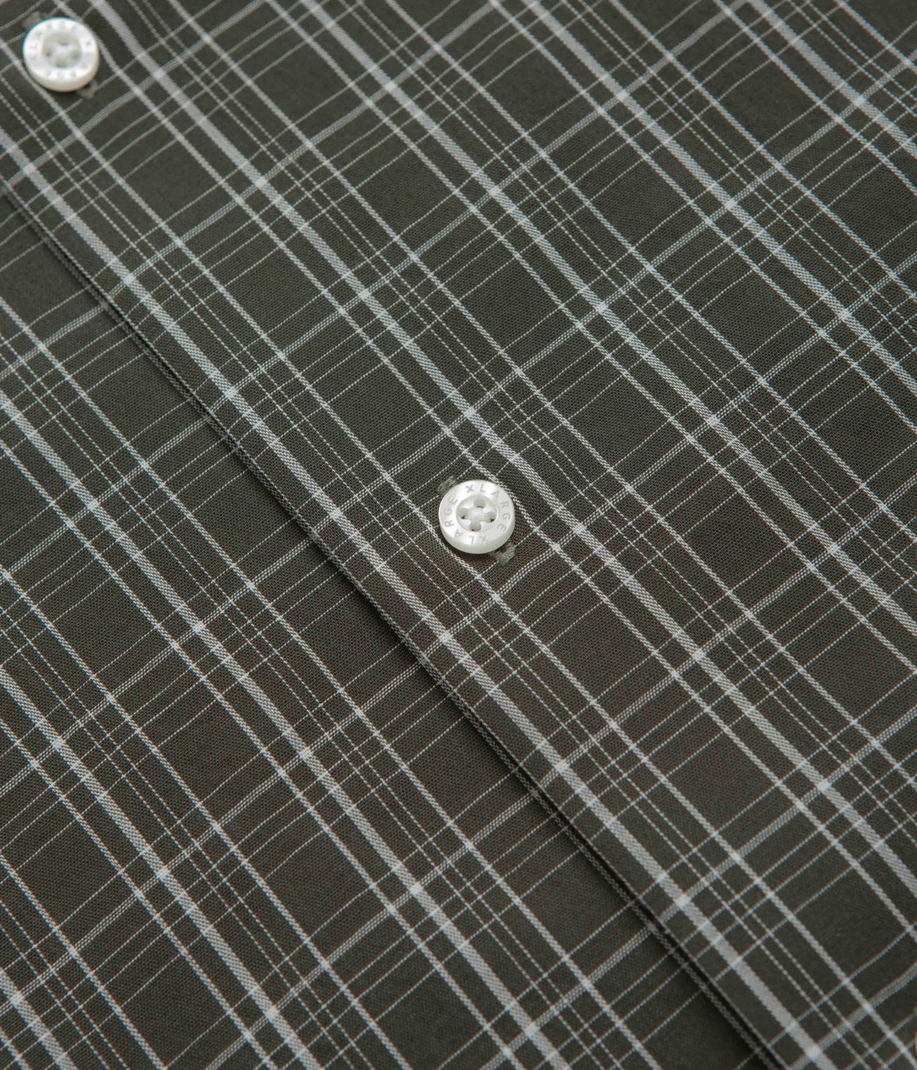 XLarge Embroidered Plaid Short Sleeve Shirt - Olive - Image 4