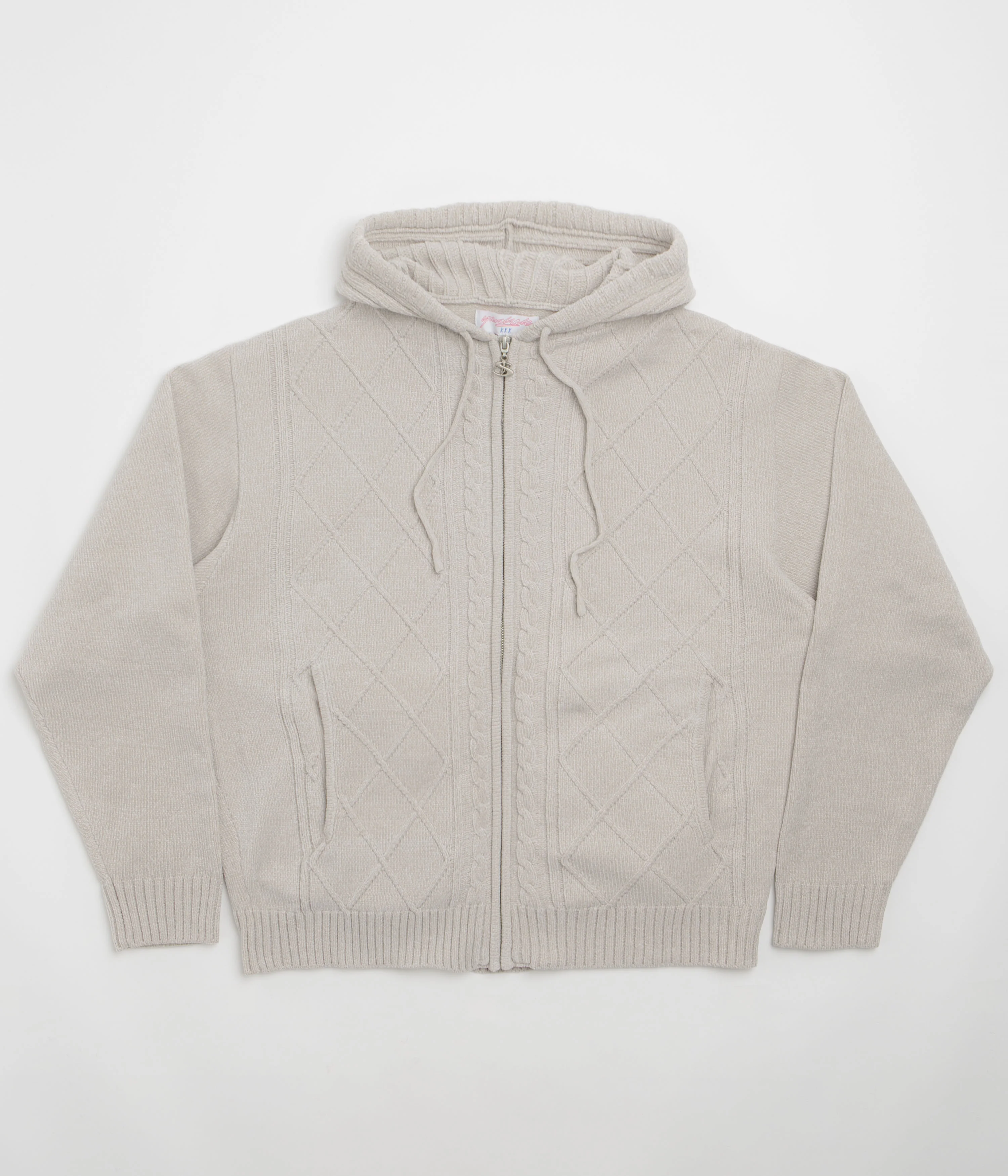 Yardsale Dreamer Chenille Full Zip Hoodie - Light Grey