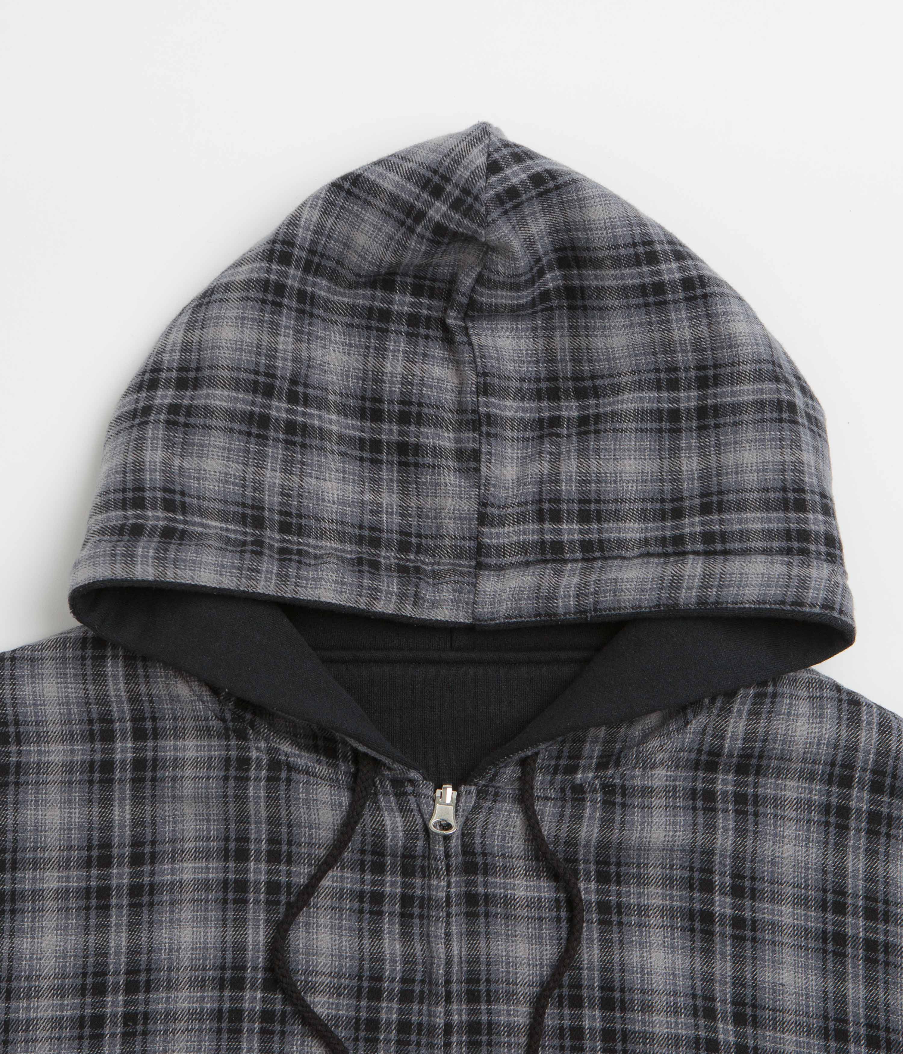 Yardsale Reversible Flannel Full Zip Hoodie - Grey - Image 5
