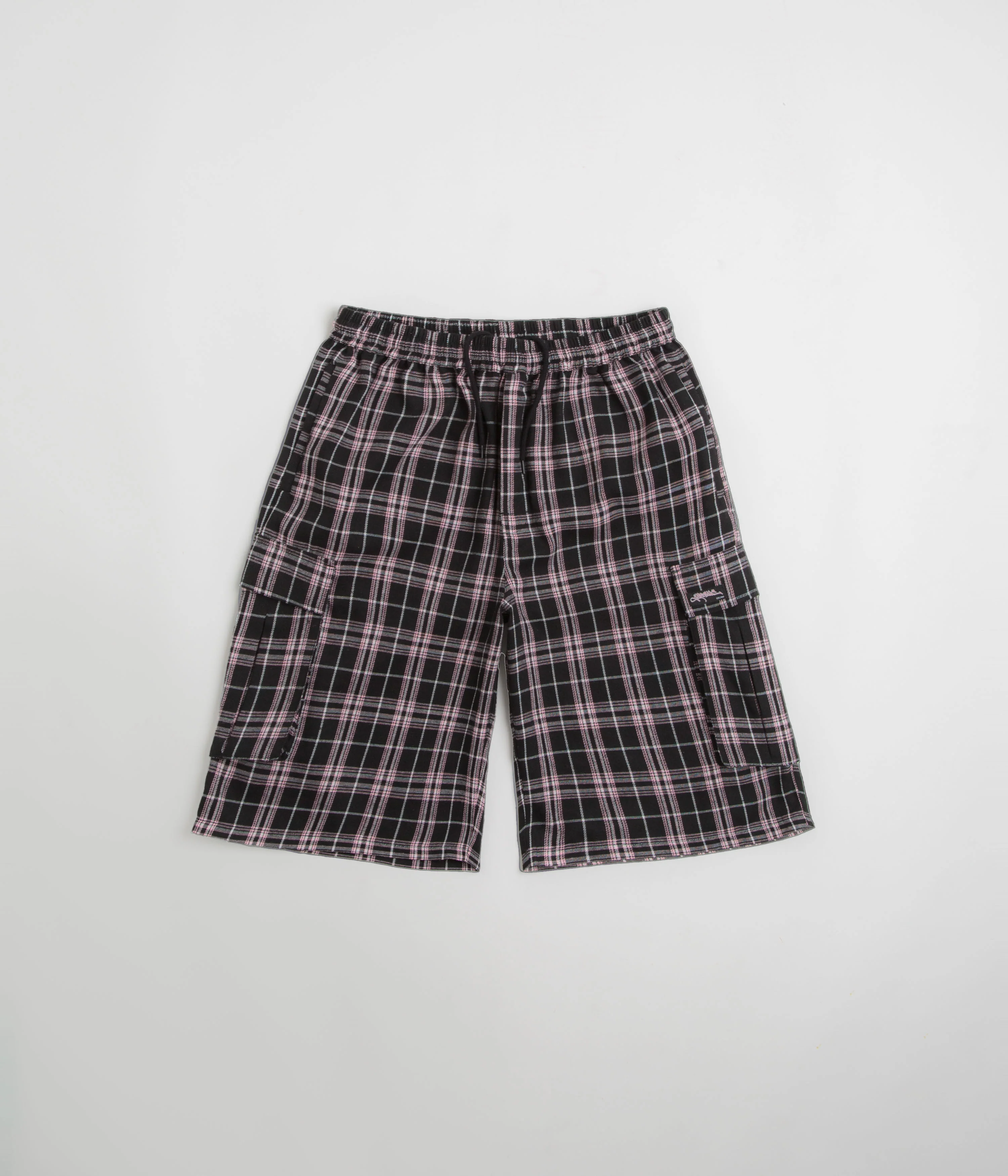 Yardsale Shoreline Plaid Shorts - Black / Pink