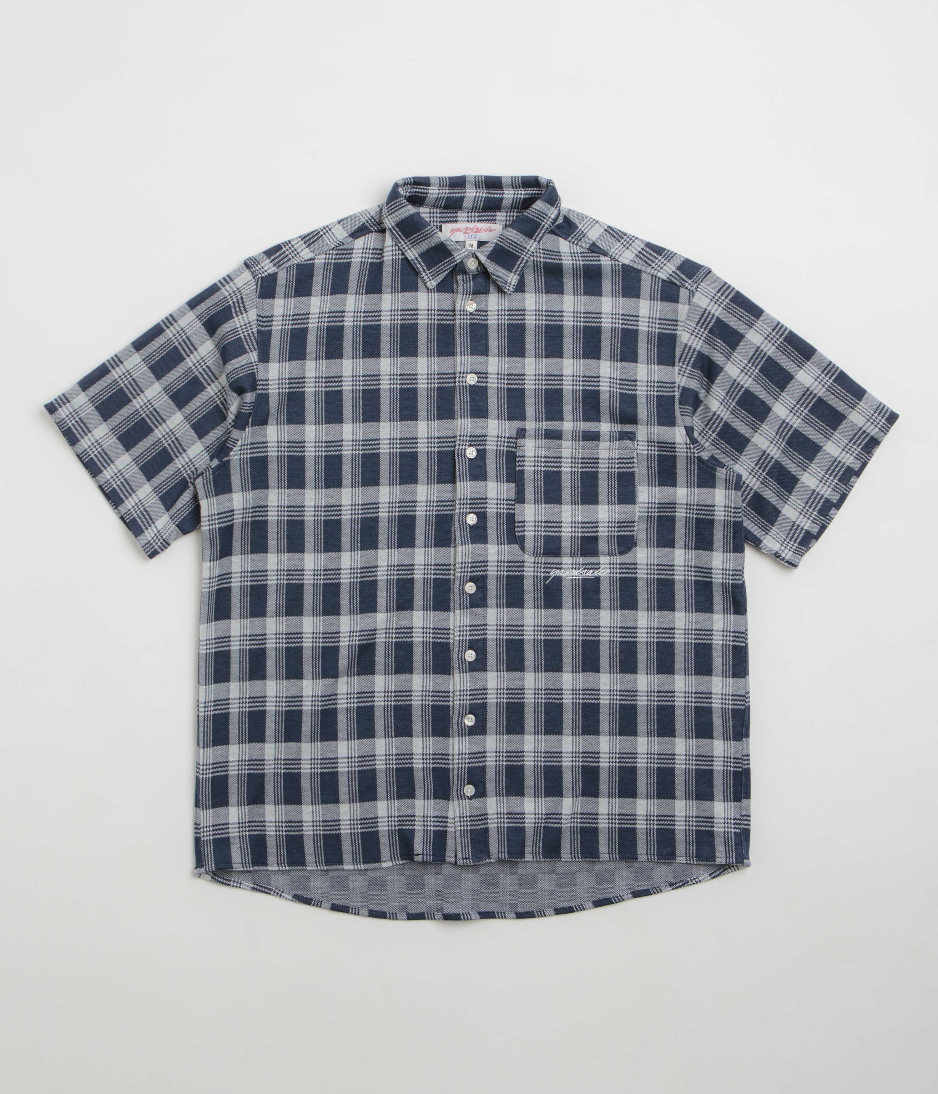 Yardsale YS Knitted Short Sleeve Shirt - Blue / White